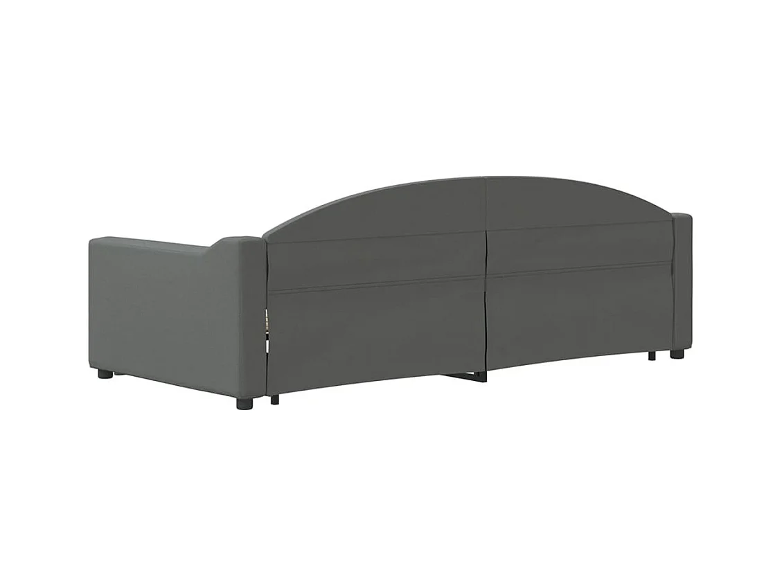 Cama de día con nido sin colchón gris oscuro 90x200 cm