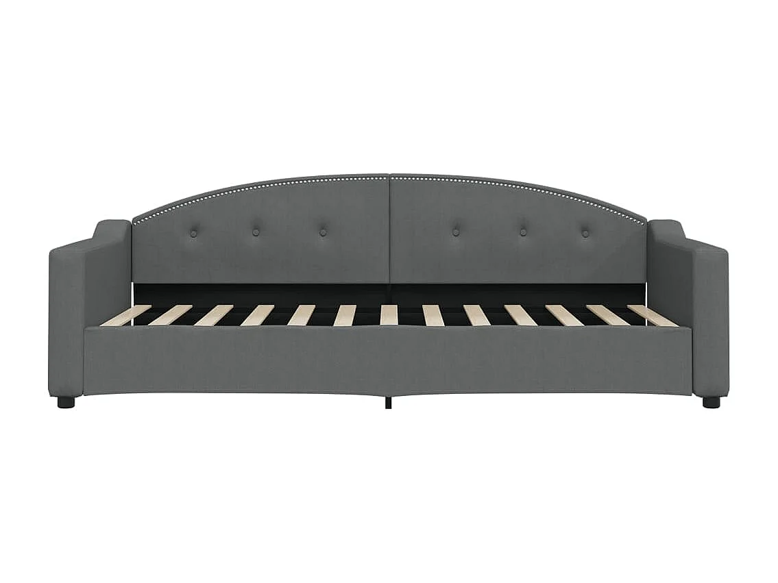 Cama de día con nido sin colchón gris oscuro 90x200 cm