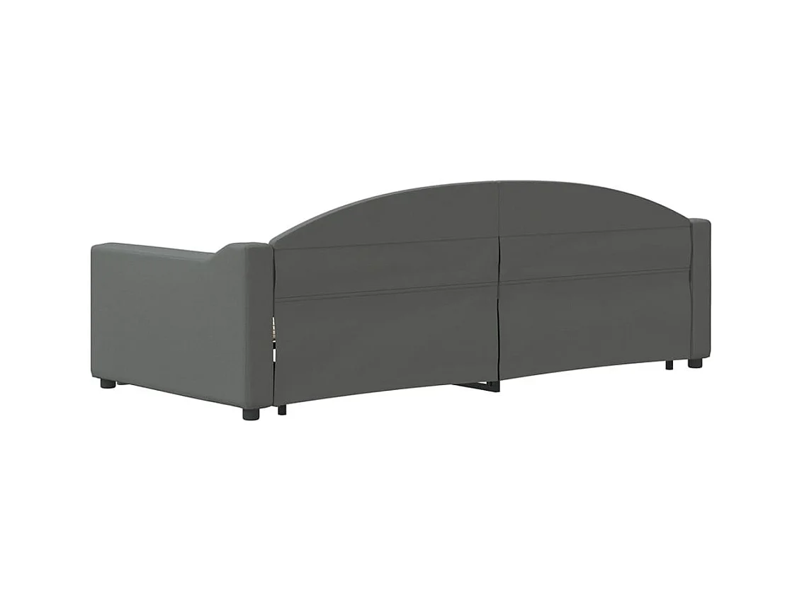 Lit de jour avec gigogne sans matelas gris foncé 90x200 cm