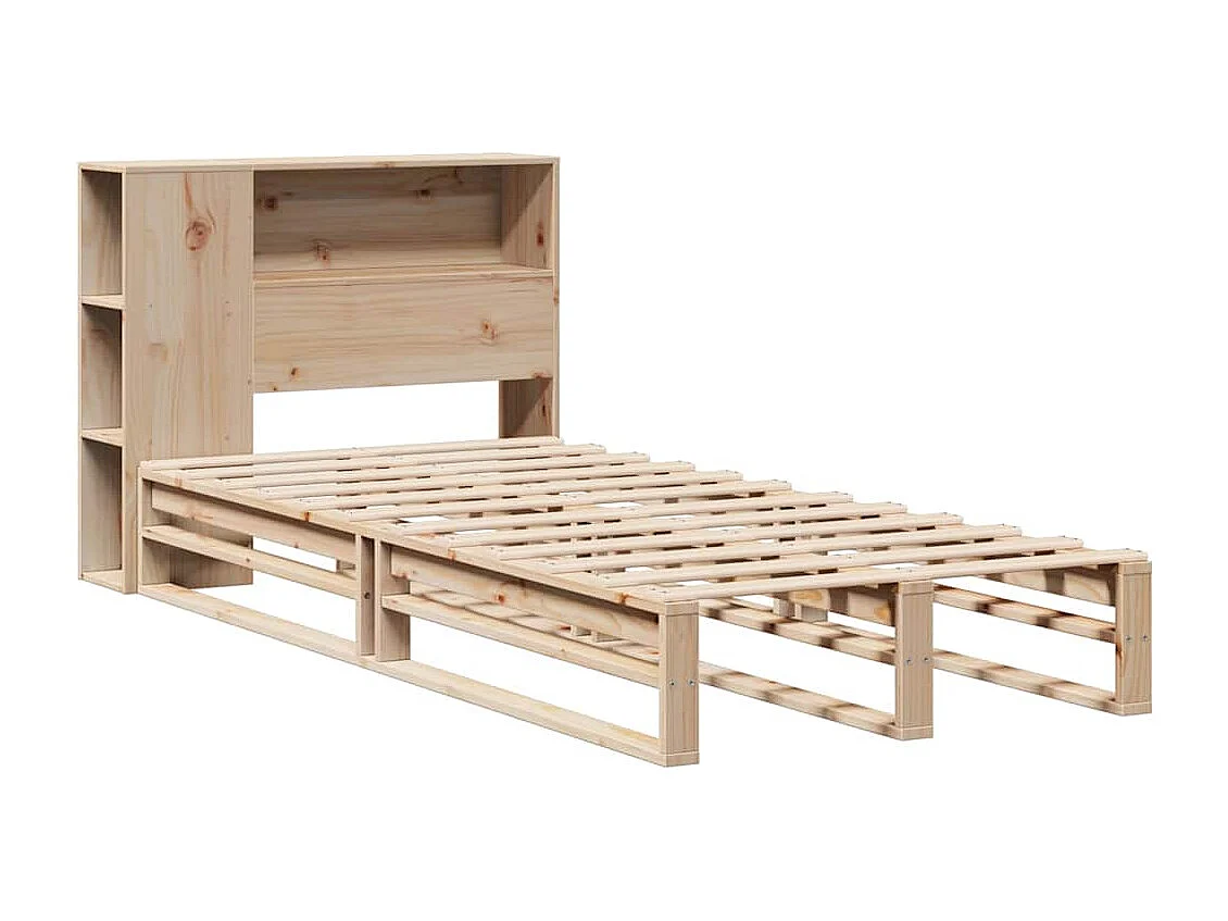 Letto libreria senza materasso 100x200 cm in legno massello