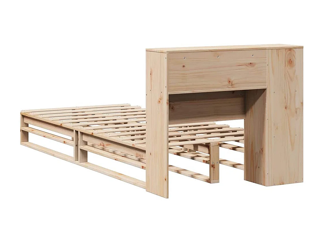 Letto libreria senza materasso 100x200 cm in legno massello