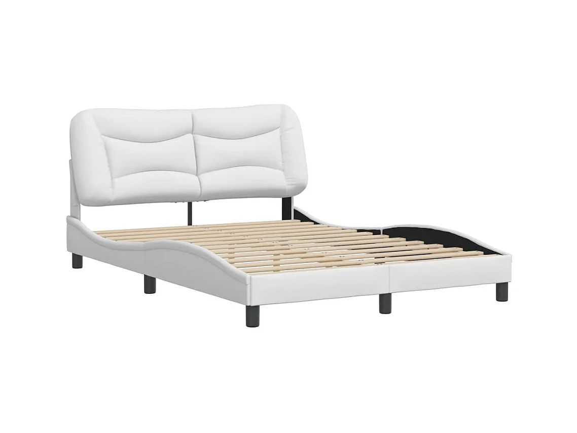 Estructura de cama sin colchón blanco 140x190 cm símil piel