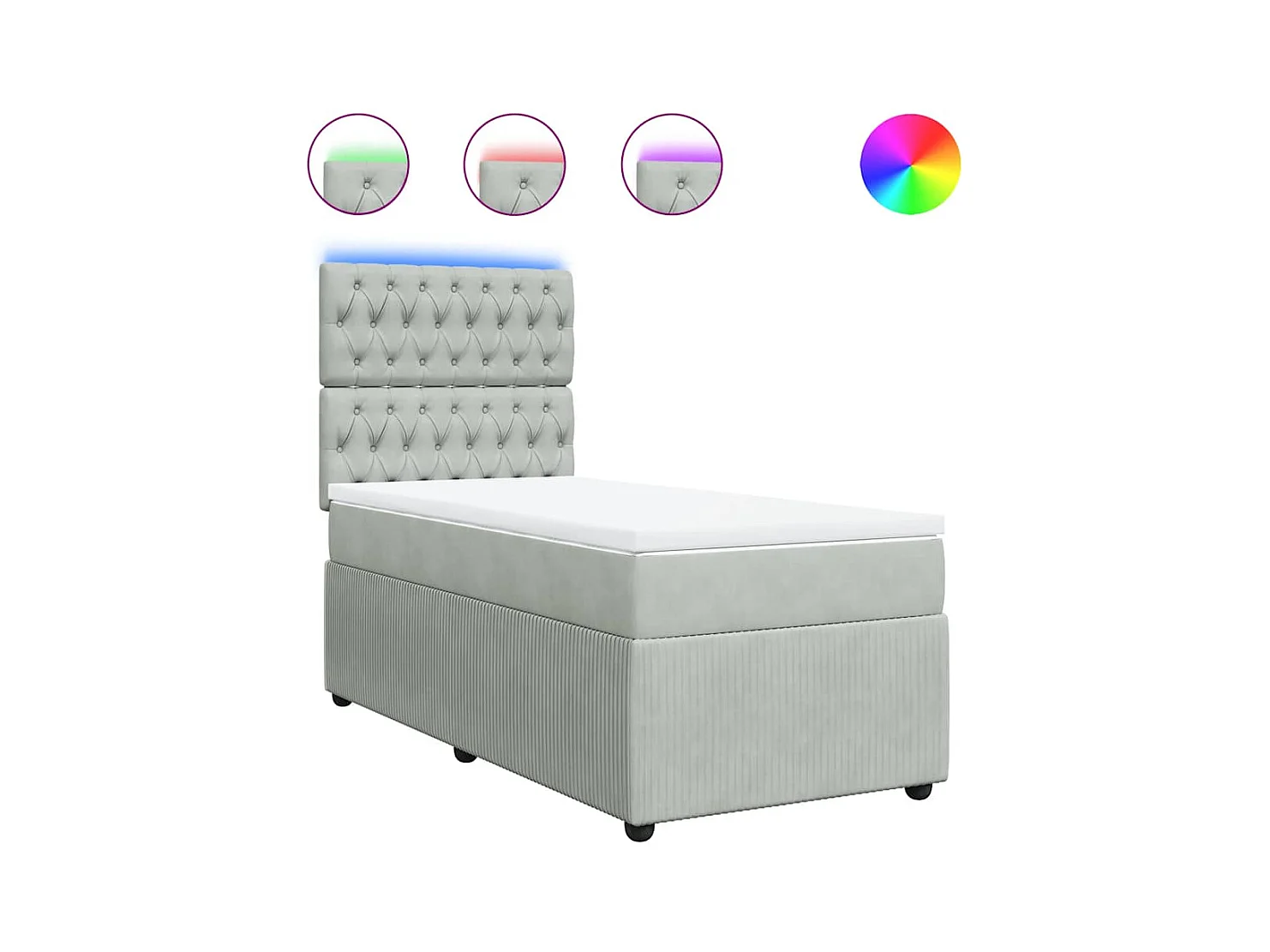 Lattenbodem en matras Lichtgrijs 90x200 cm Fluweel