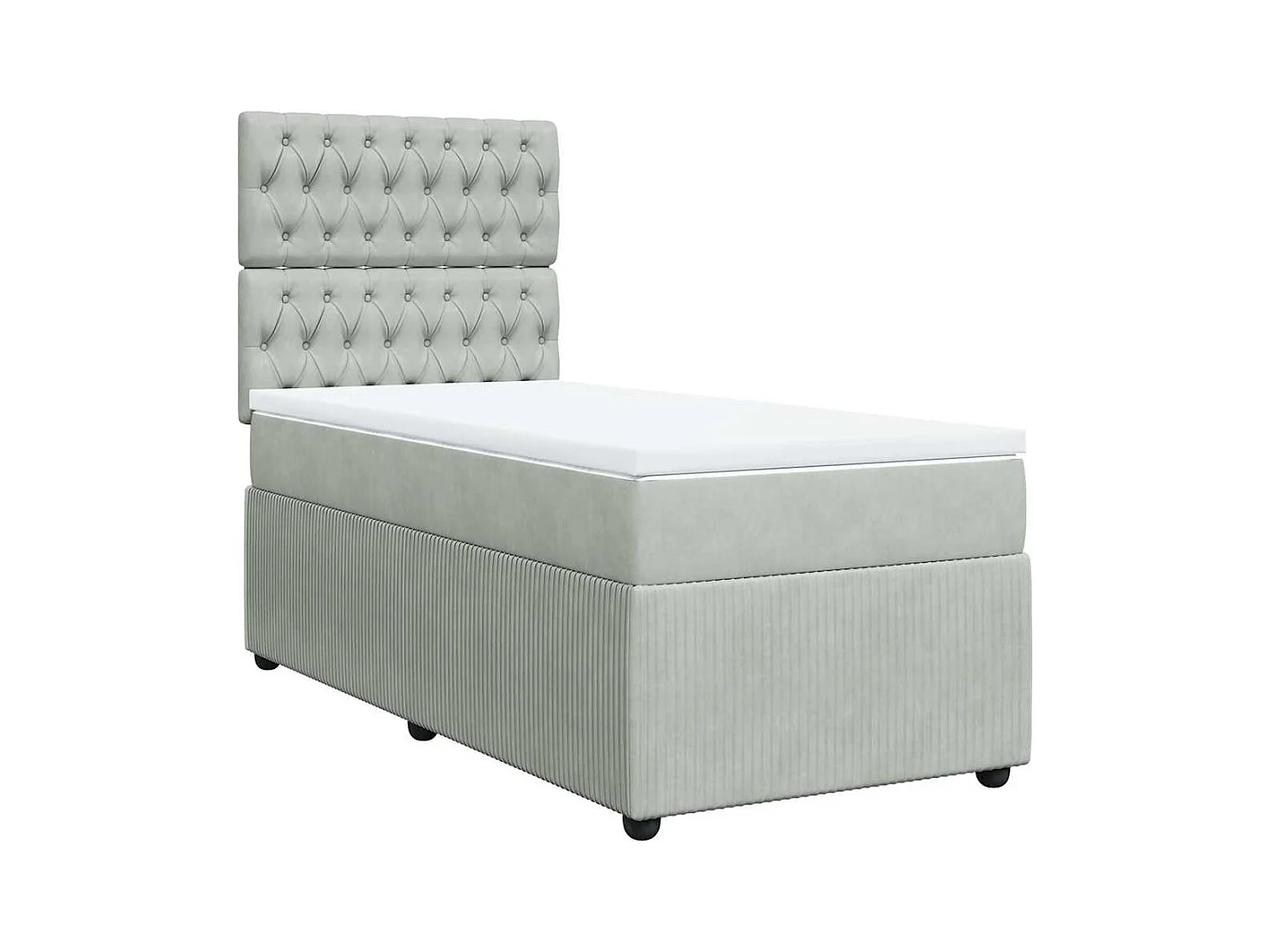 Lattenbodem en matras Lichtgrijs 90x200 cm Fluweel