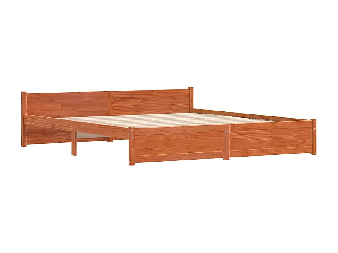Struttura letto cerata marrone 180 x 200 cm Legno massello di pino