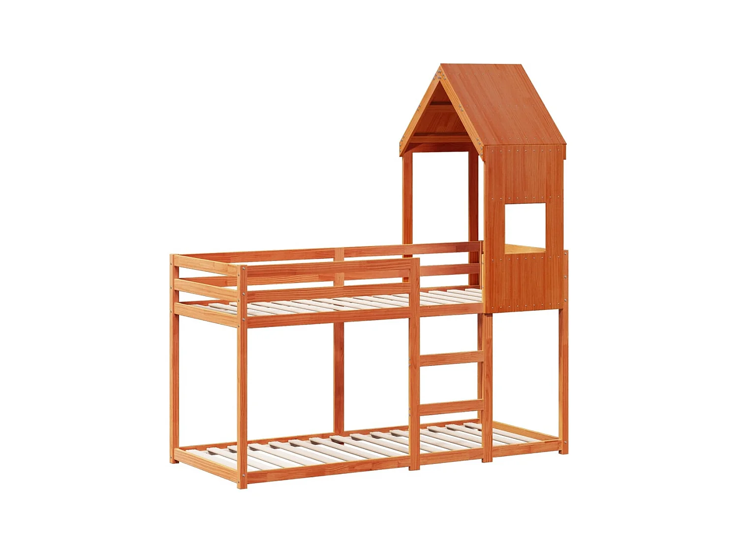 Stapelbed zonder matras bruin gewaxt 75x190 cm massief grenen