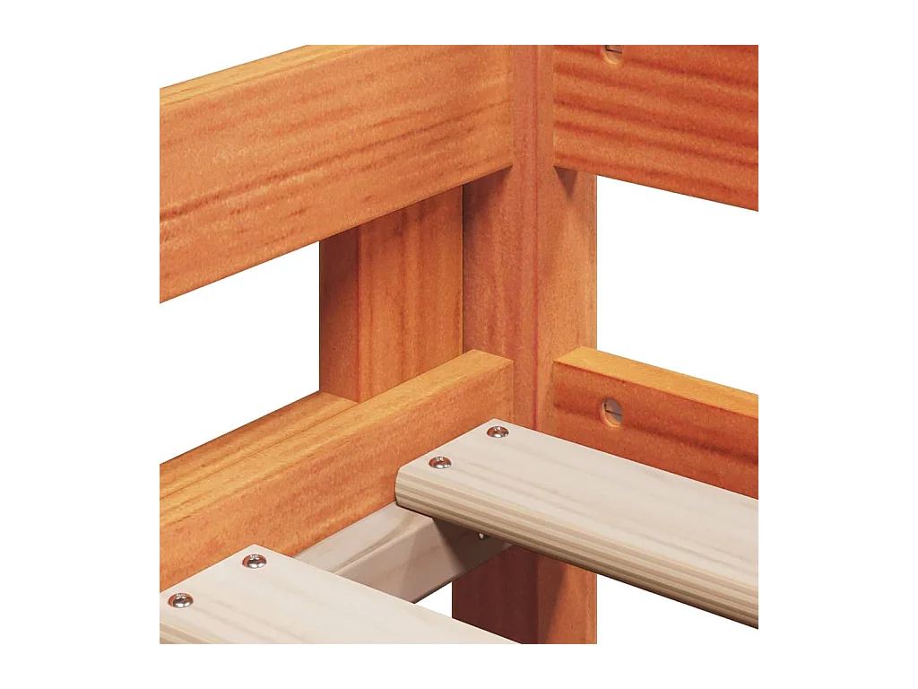 Stapelbed zonder matras bruin gewaxt 75x190 cm massief grenen