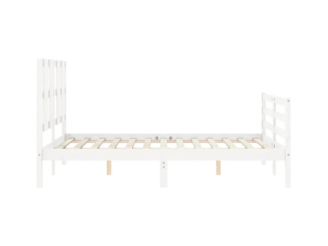 Struttura letto senza materasso bianco 140x200 cm in legno massello