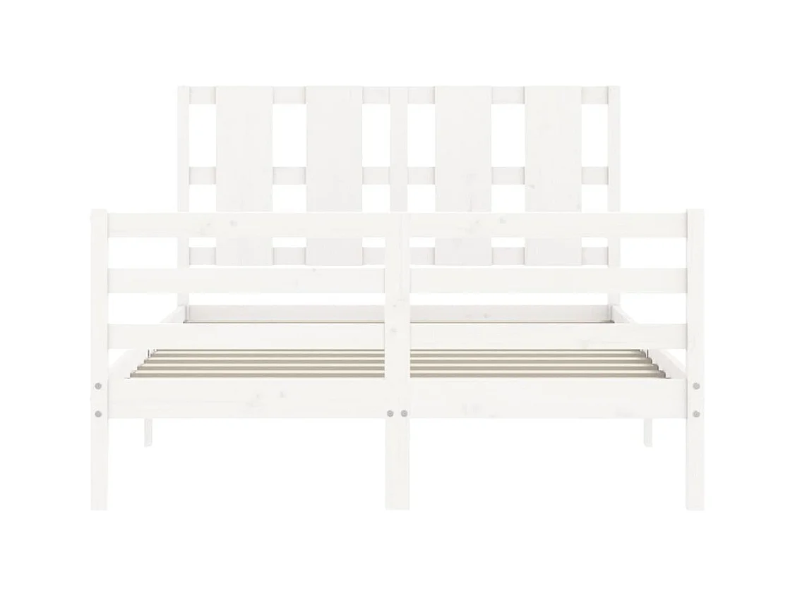 Struttura letto senza materasso bianco 140x200 cm in legno massello