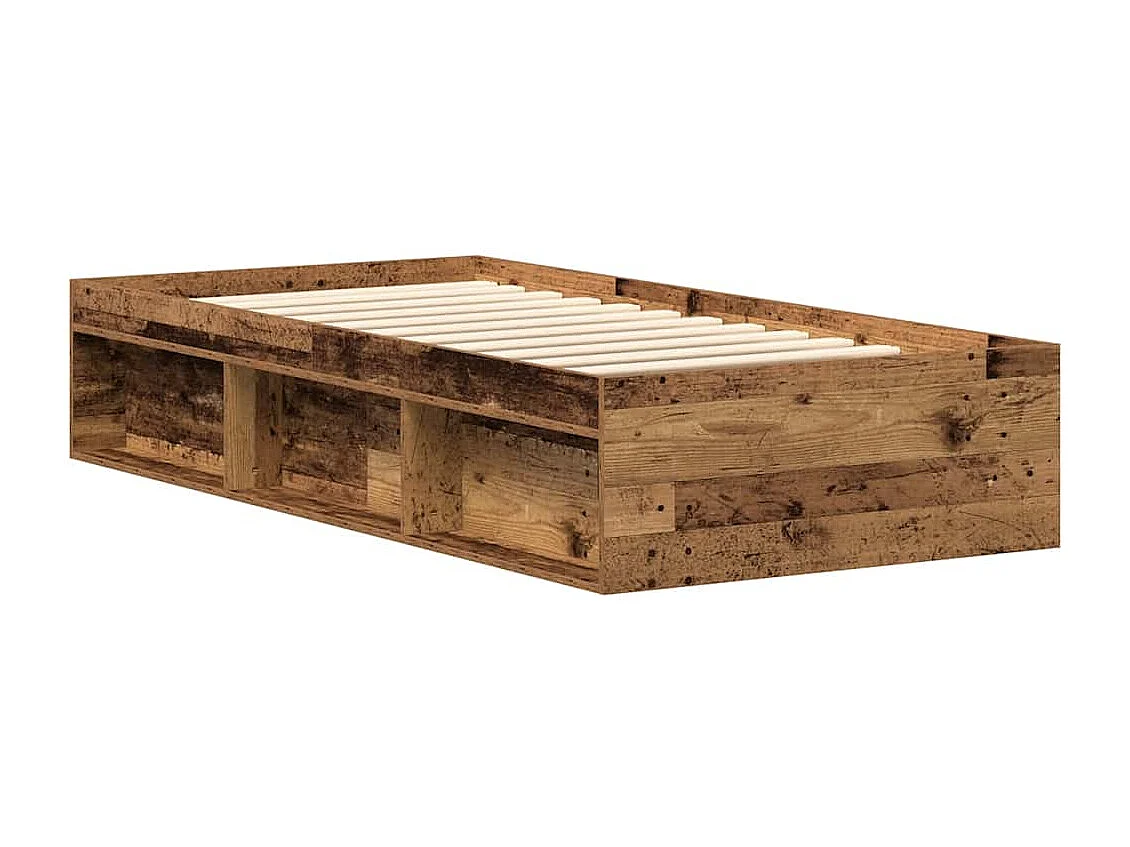 Estructura de cama sin colchón de madera vieja 90x200 cm de madera contrachapada