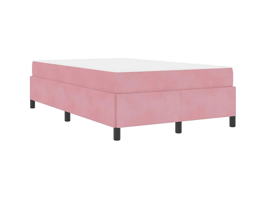 Bedframe met matras Roze en wit 120 x 200 cm Fluweel