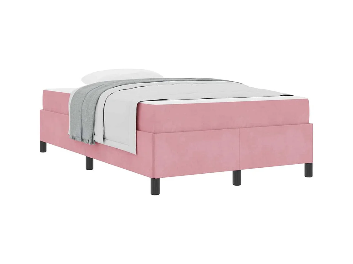 Bedframe met matras Roze en wit 120 x 200 cm Fluweel