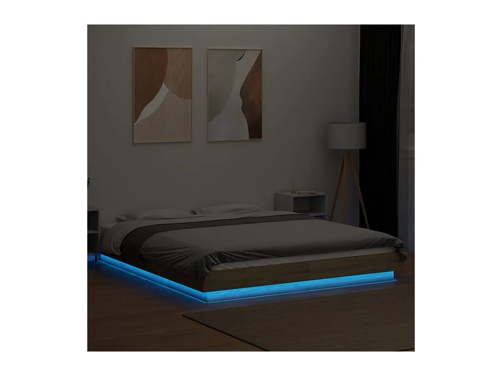 Struttura letto con luci LED senza materasso 160x200 cm