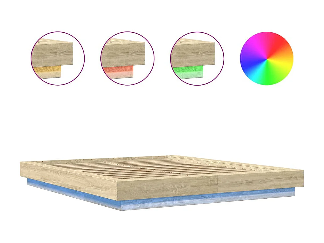 Struttura letto con luci LED senza materasso 160x200 cm