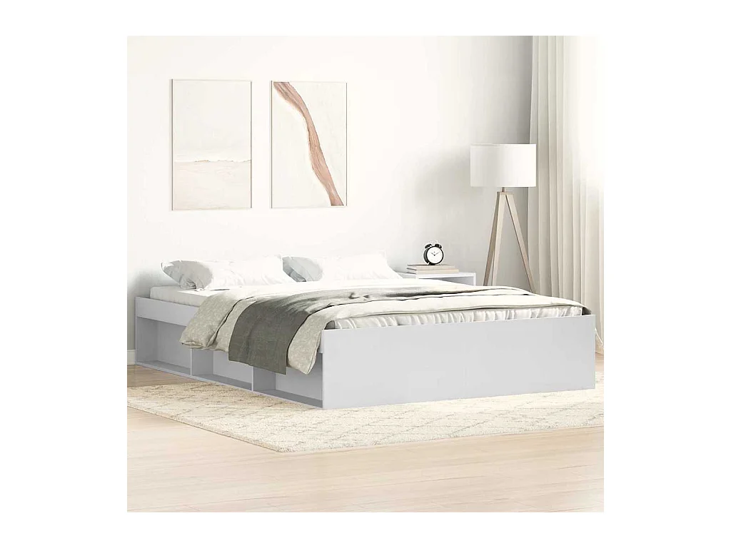 Cadre de lit sans matelas blanc 120x190 cm