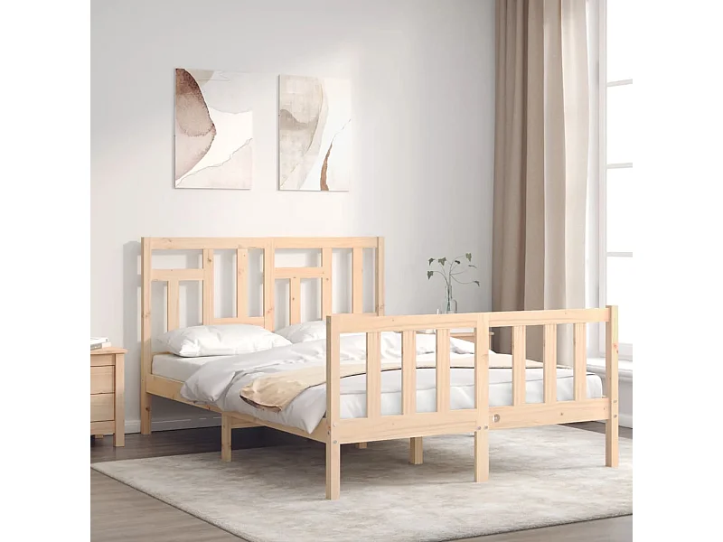 Struttura letto senza materasso 140x190 cm in legno massello di pino
