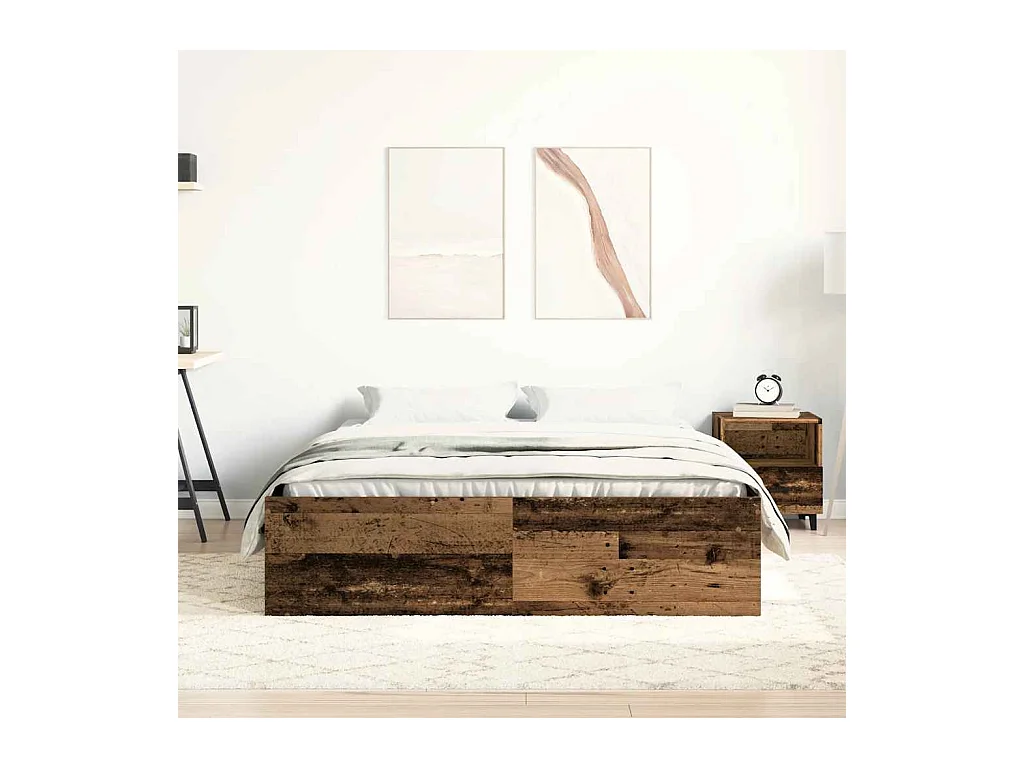 Struttura letto senza materasso in legno vecchio 120x200 cm in legno ingegnerizzato