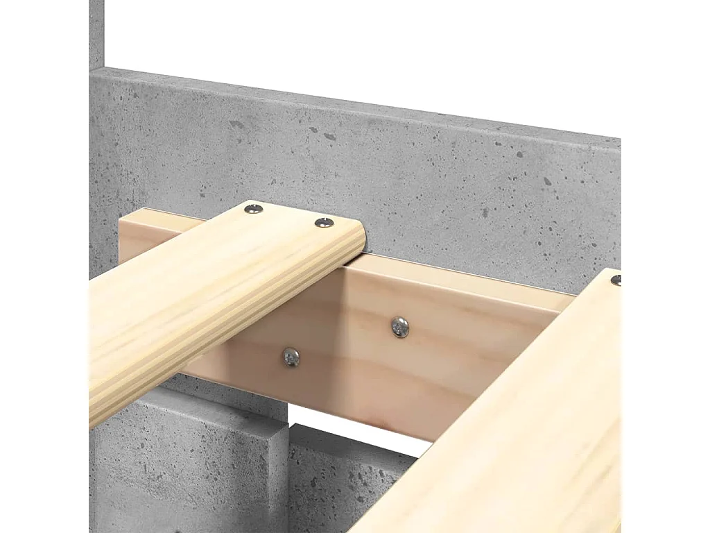 Bettgestell Kopfteil ohne Matratze Betongrau 200x200 cm