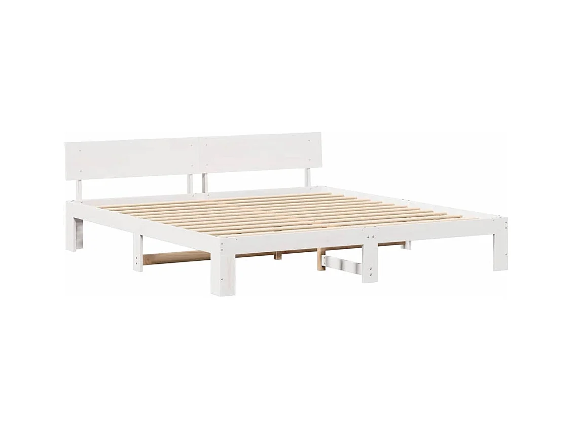 Struttura letto bianca 180 x 200 cm Legno massello di pino