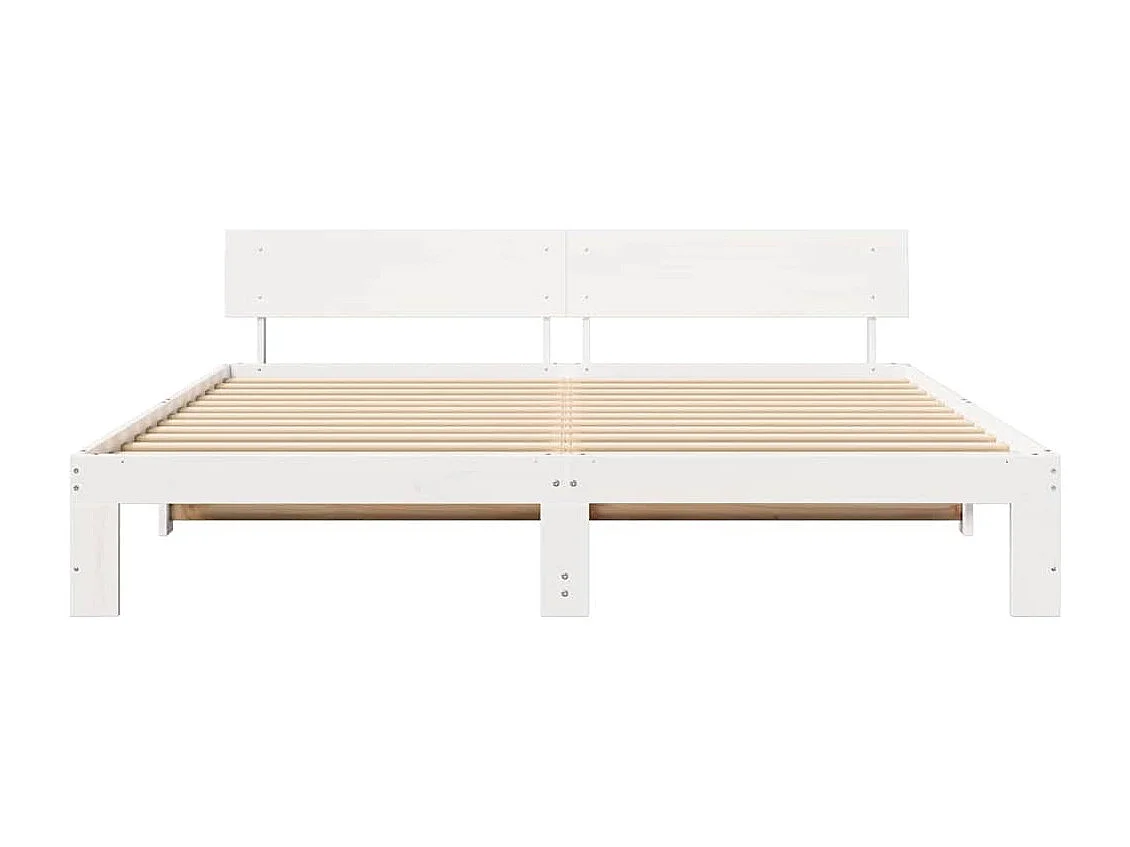 Struttura letto bianca 180 x 200 cm Legno massello di pino