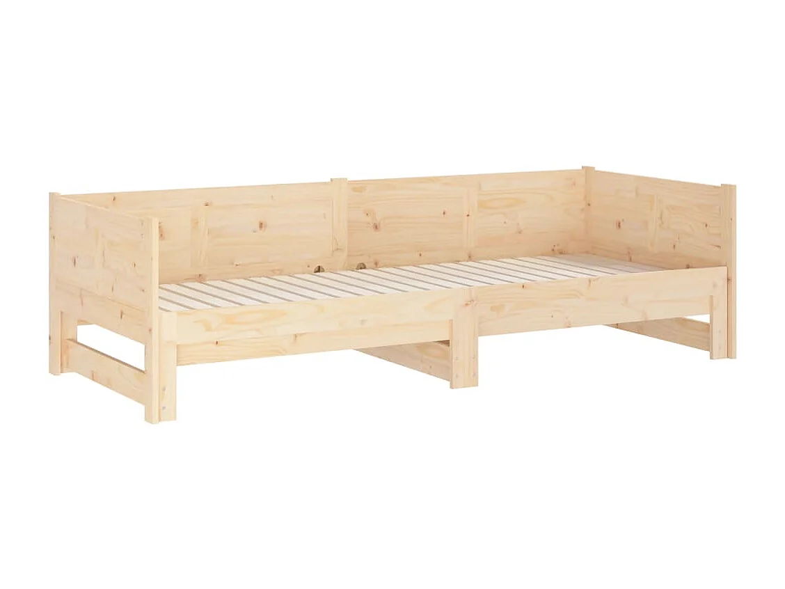 Lit coulissant sans matelas bois de pin massif 2x(90x190) cm