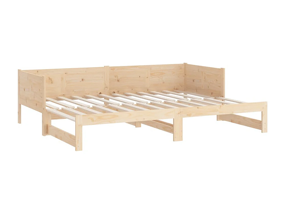 Lit coulissant sans matelas bois de pin massif 2x(90x190) cm
