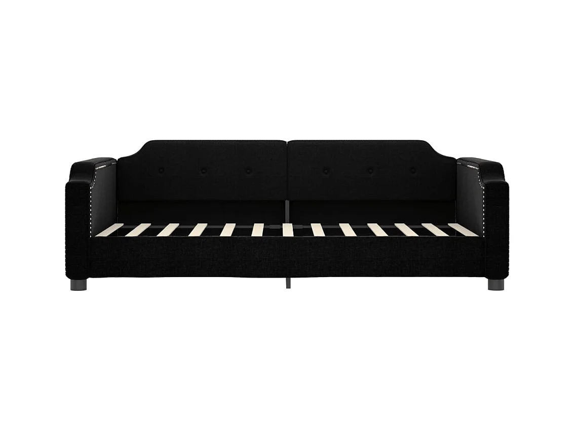 Dagbed met onderschuifbed zonder matras zwart 90x200 cm