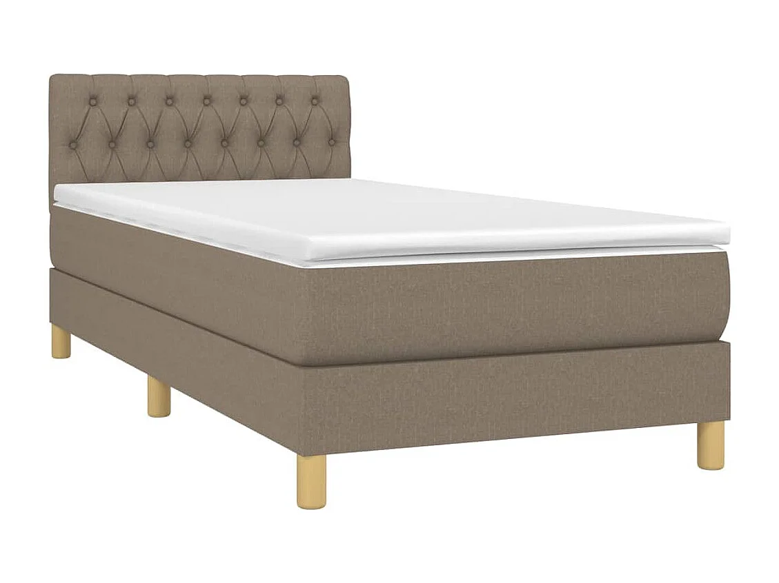 Sommier à lattes de lit avec matelas Taupe 100x200 cm Tissu