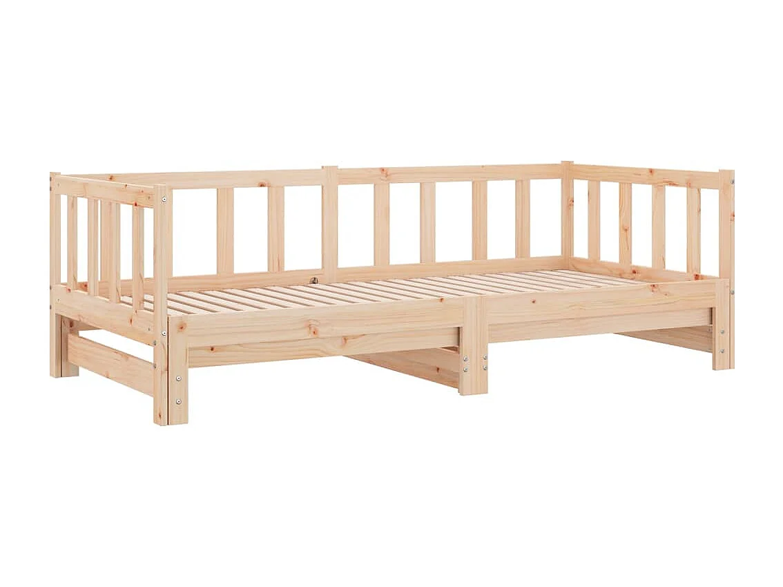 Cama de día y cama nido sin colchón 90x200 cm madera maciza