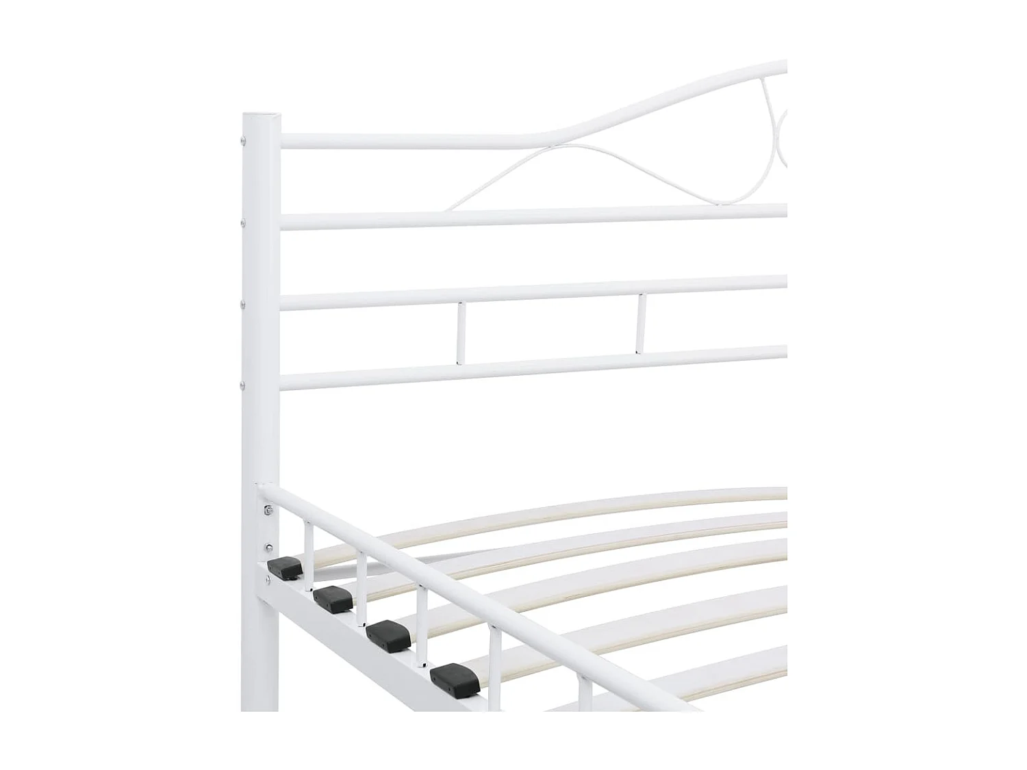 Struttura letto senza materasso in metallo bianco 200x200 cm