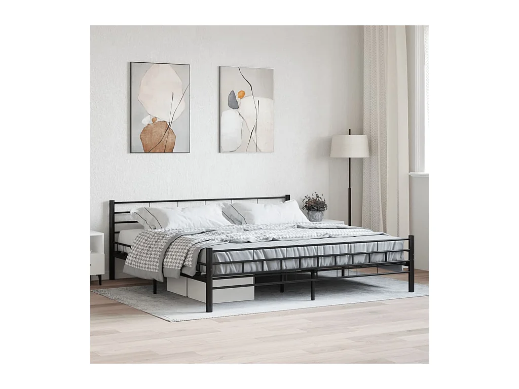 Bedframe zonder matras zwart staal 200x200 cm