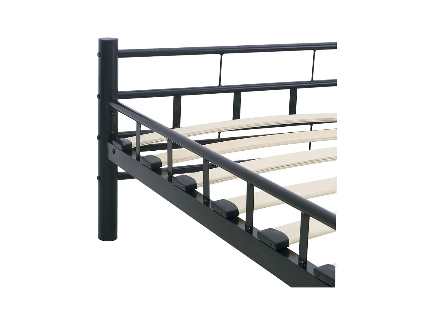 Bedframe zonder matras zwart staal 200x200 cm