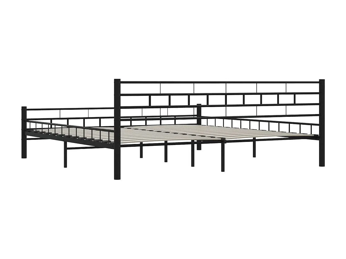 Cadre de lit sans matelas noir acier 200x200 cm