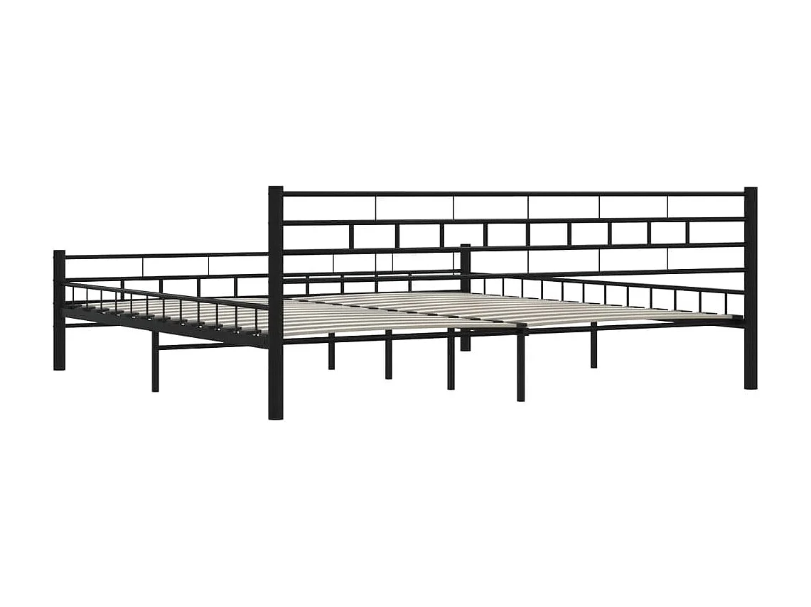 Cadre de lit sans matelas noir acier 200x200 cm