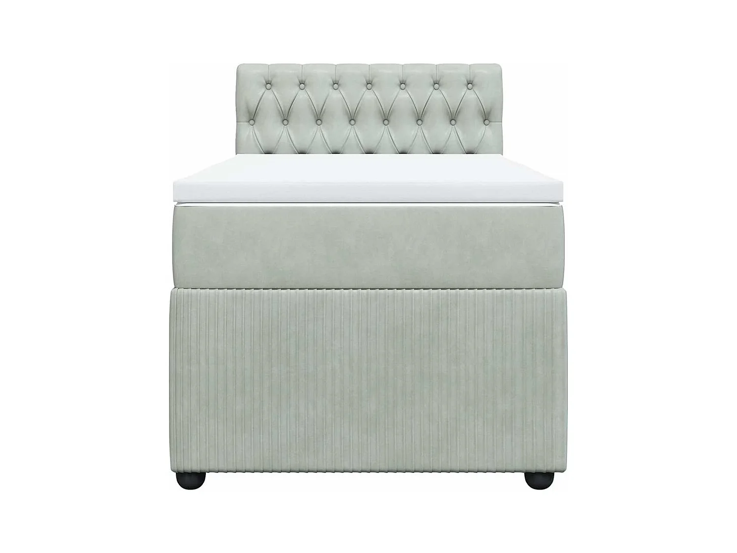 Lattenbodem en matras Lichtgrijs 90x190 cm Fluweel