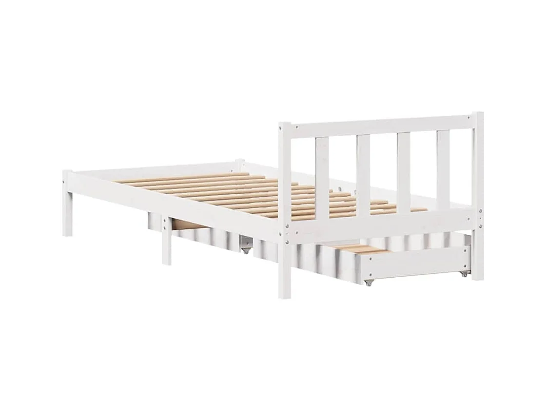 Bedframe zonder matras wit 100x200 cm massief grenenhout