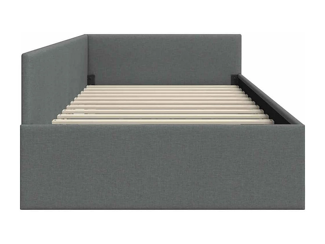 Hoekbedframe met hoofdbord Donkergrijs 90 x 190 cm