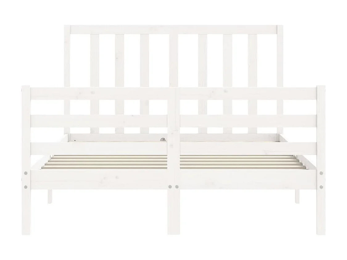 Bedframe zonder matras wit 140x190 cm massief grenenhout