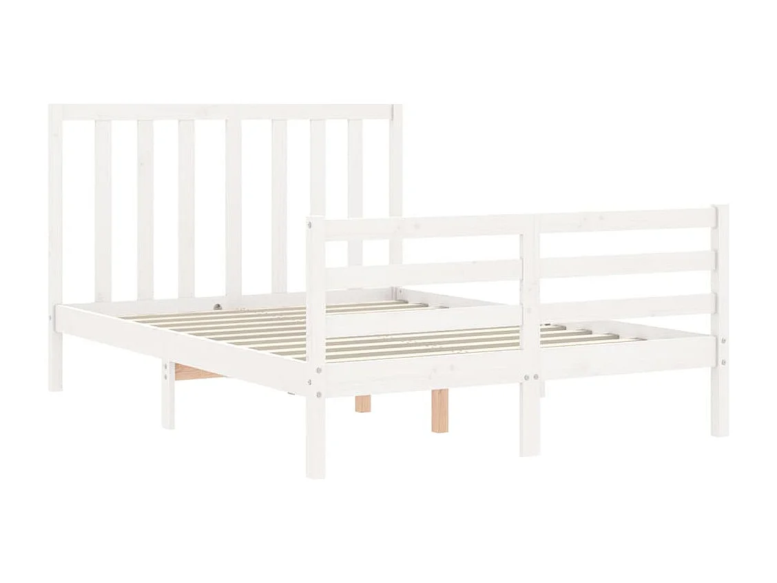 Cadre de lit sans matelas blanc 140x190 cm bois de pin massif