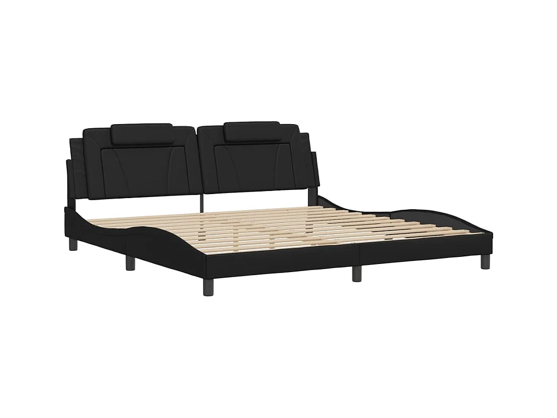 Struttura letto senza materasso nero 200x200 cm similpelle