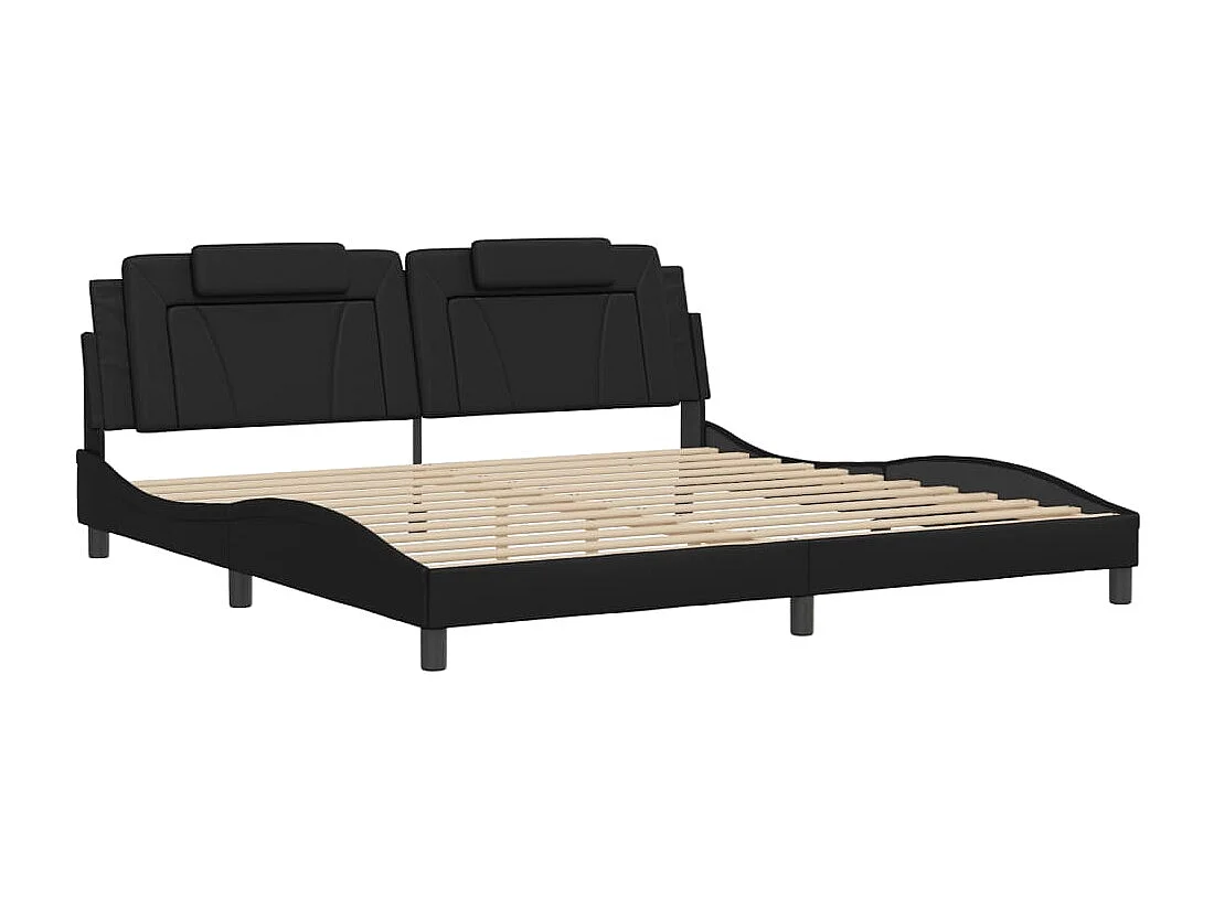 Cadre de lit sans matelas noir 200x200 cm similicuir