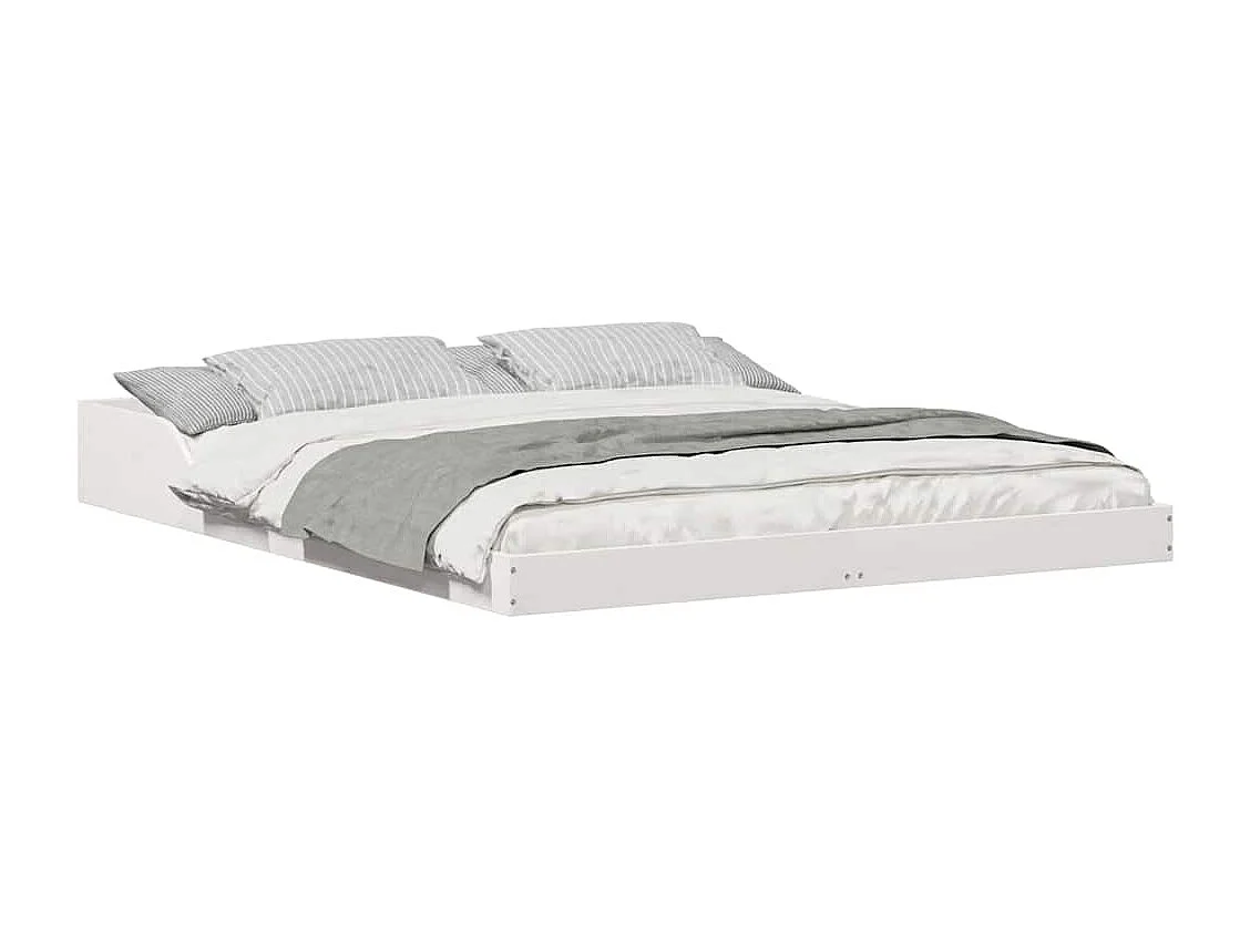 Estructura de cama blanca 140 x 210 cm Madera maciza de pino