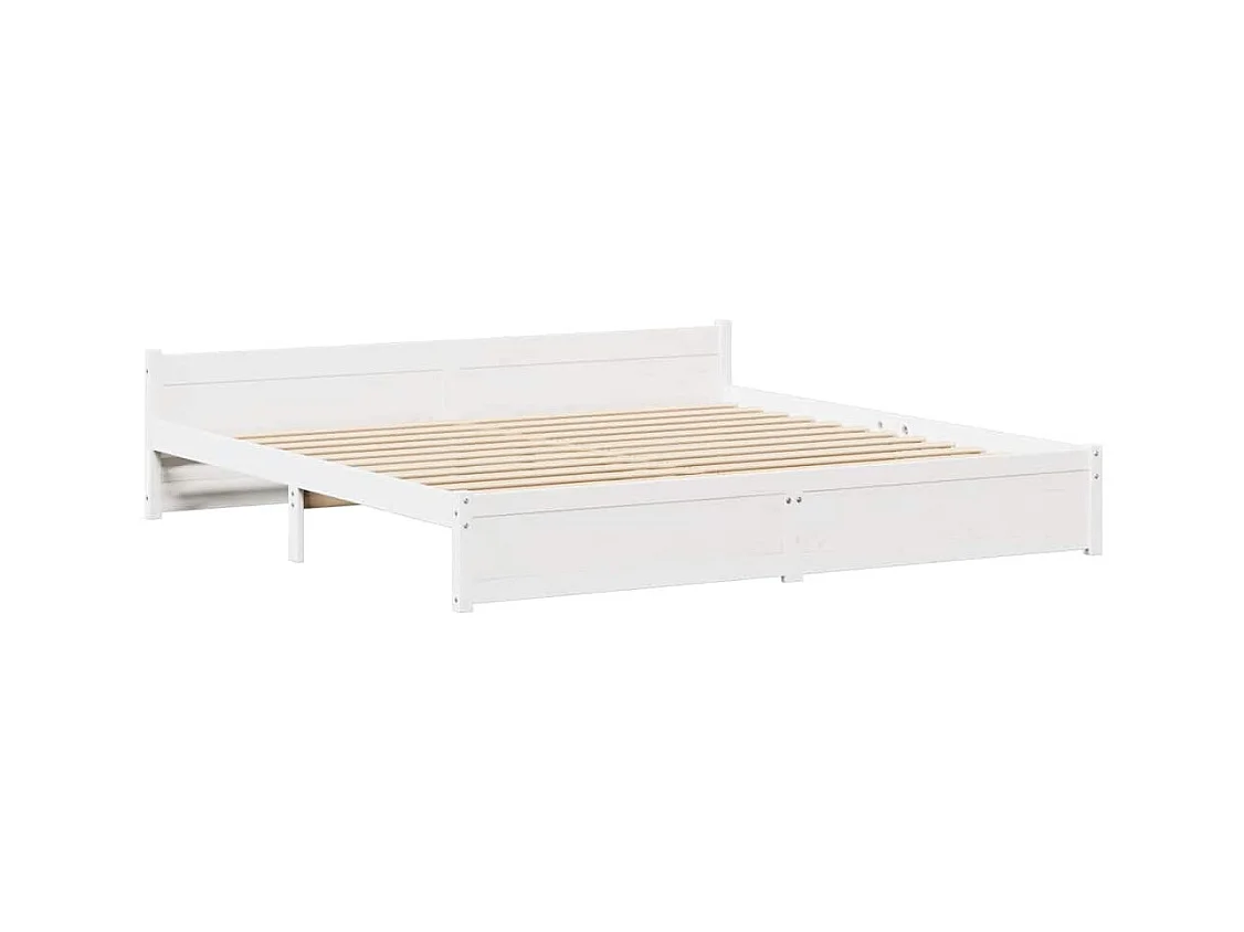 Bedframe zonder matras wit 160x200 cm massief grenenhout