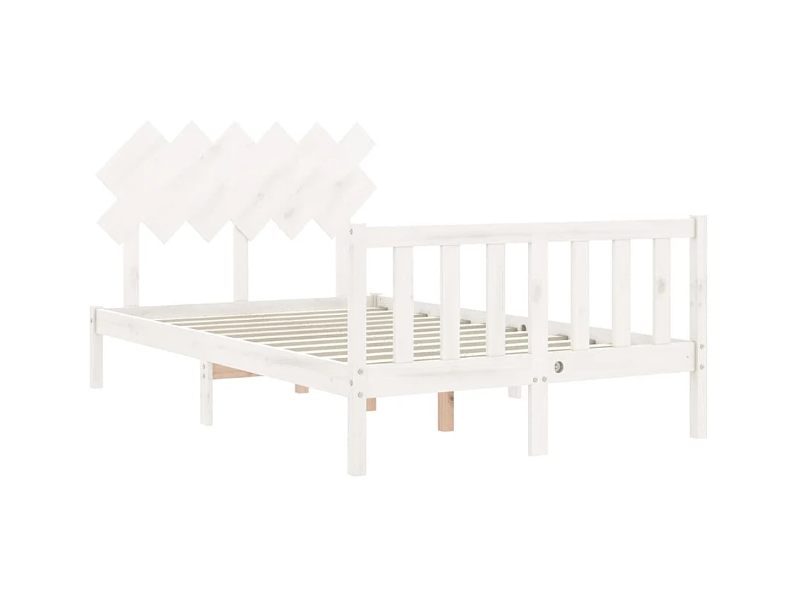 Struttura letto senza materasso bianco 120x200 cm in legno massello di pino