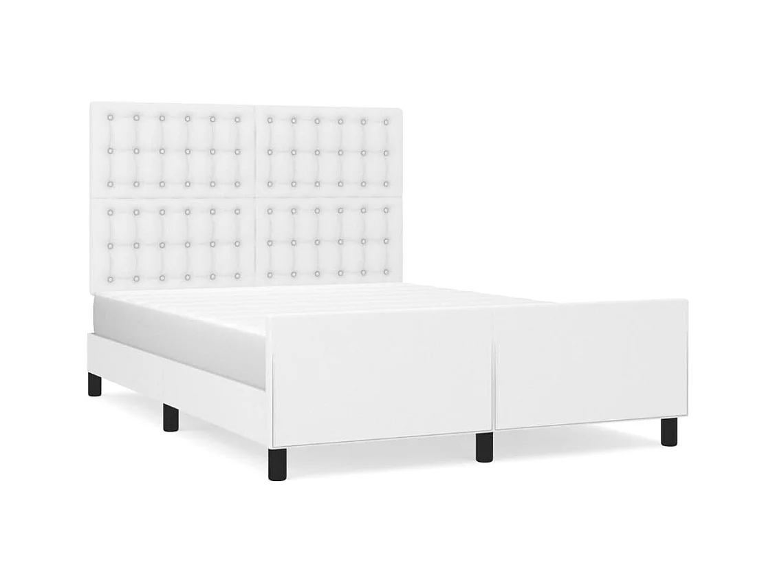 Estructura de cama sin colchón blanco 140x190 cm símil piel
