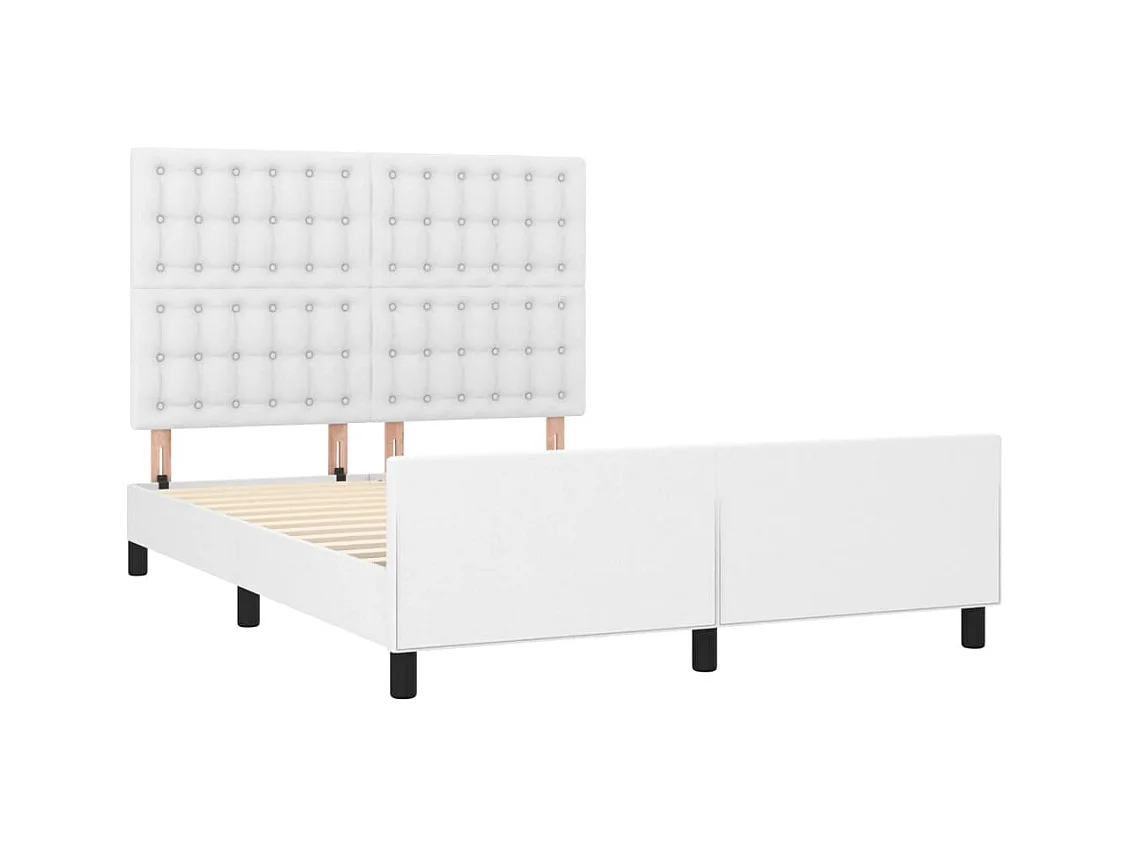 Estructura de cama sin colchón blanco 140x190 cm símil piel