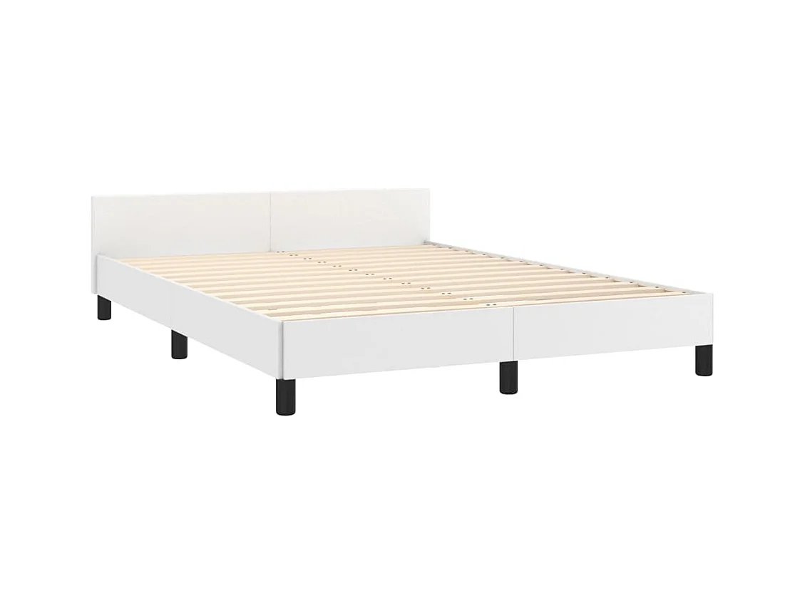 Estructura de cama sin colchón blanco 140x190 cm símil piel
