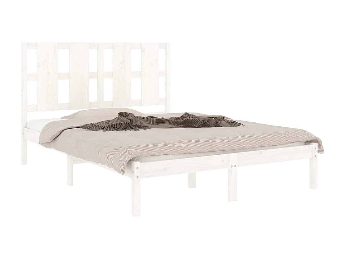 Cadre de lit sans matelas blanc 140x190 cm bois de pin massif