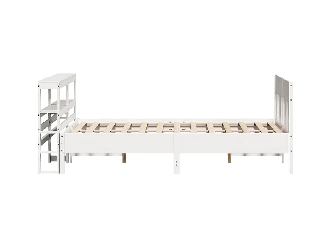 Estructura de cama sin colchón blanco 120x190 cm madera maciza de pino