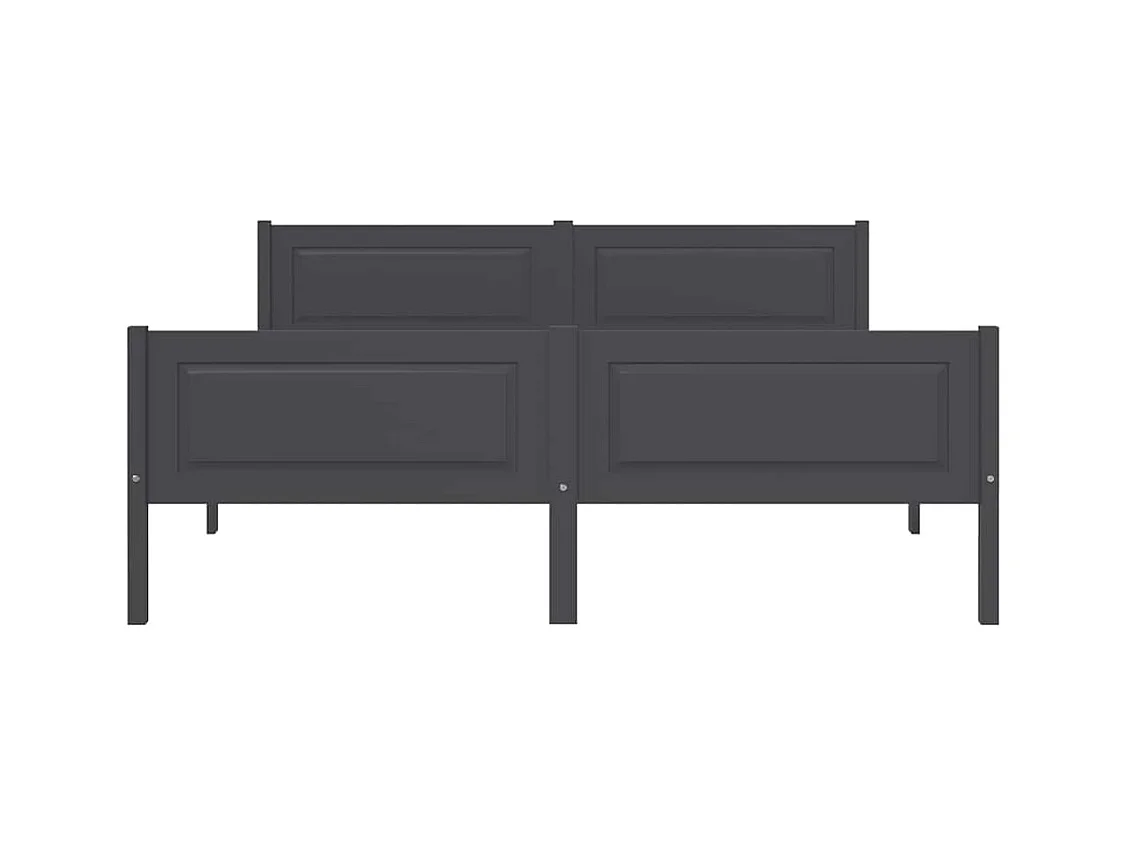 Struttura letto senza materasso in legno massello di pino grigio 120x200 cm